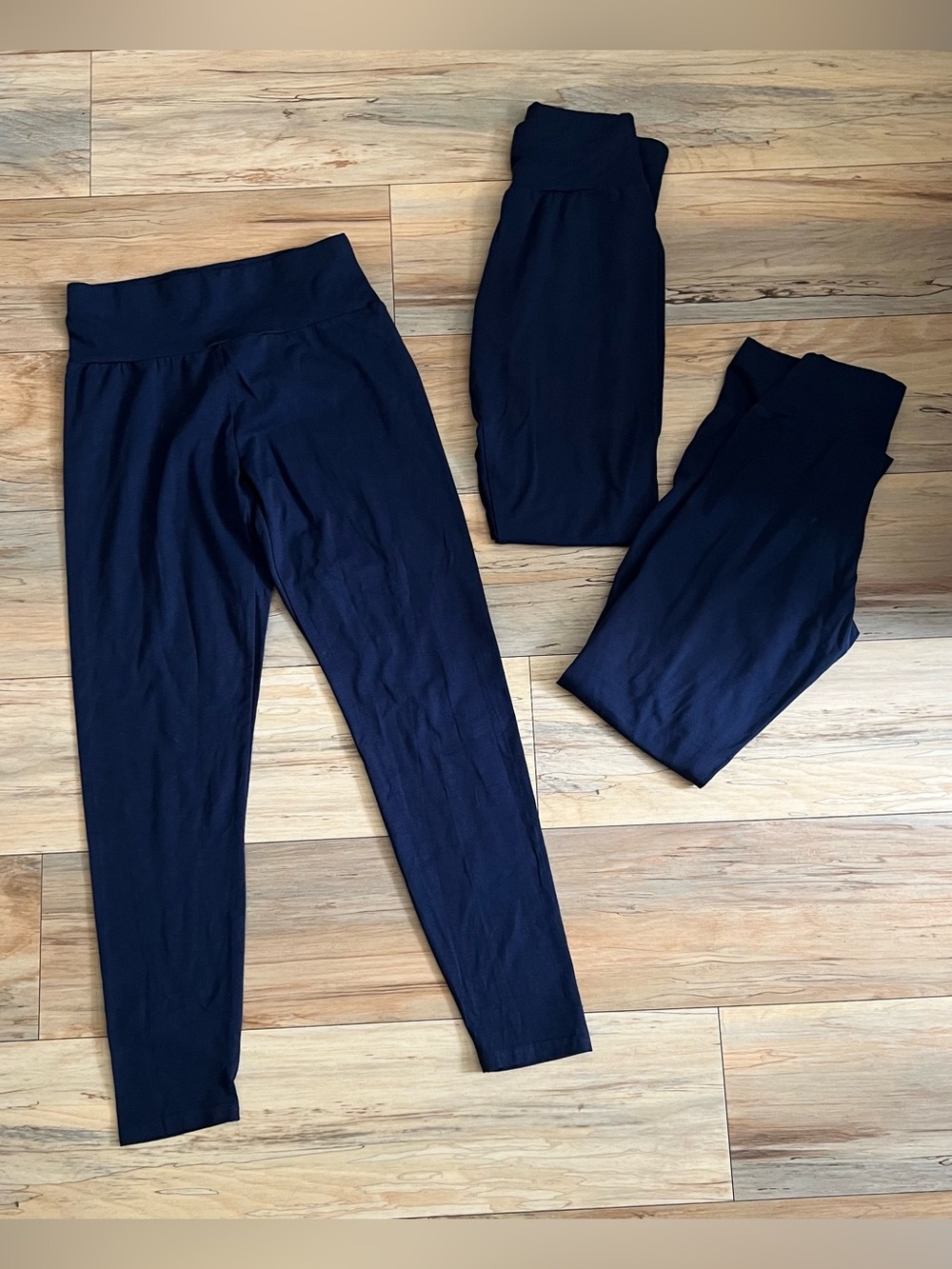 Set of 3 Navy Blue Leggings - Adult Size 4 (Small)
